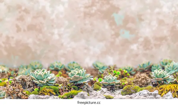 Close Up of Green Succulents Growing in a Garden