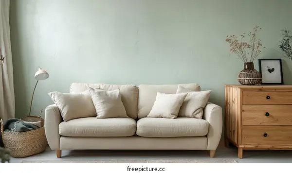 Modern Beige Living Room Interior Design