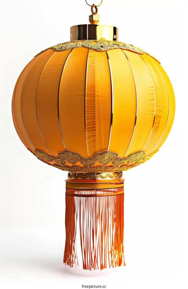 3D rendering of a red and gold Chinese lantern
