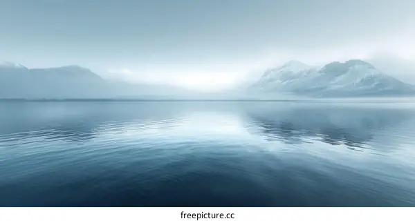 Tranquil Mountain Lake with Snow-Capped Peaks