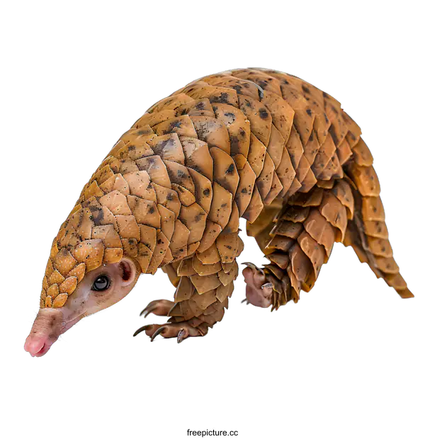 [Transparent Background PNG]Pangolin on White Background