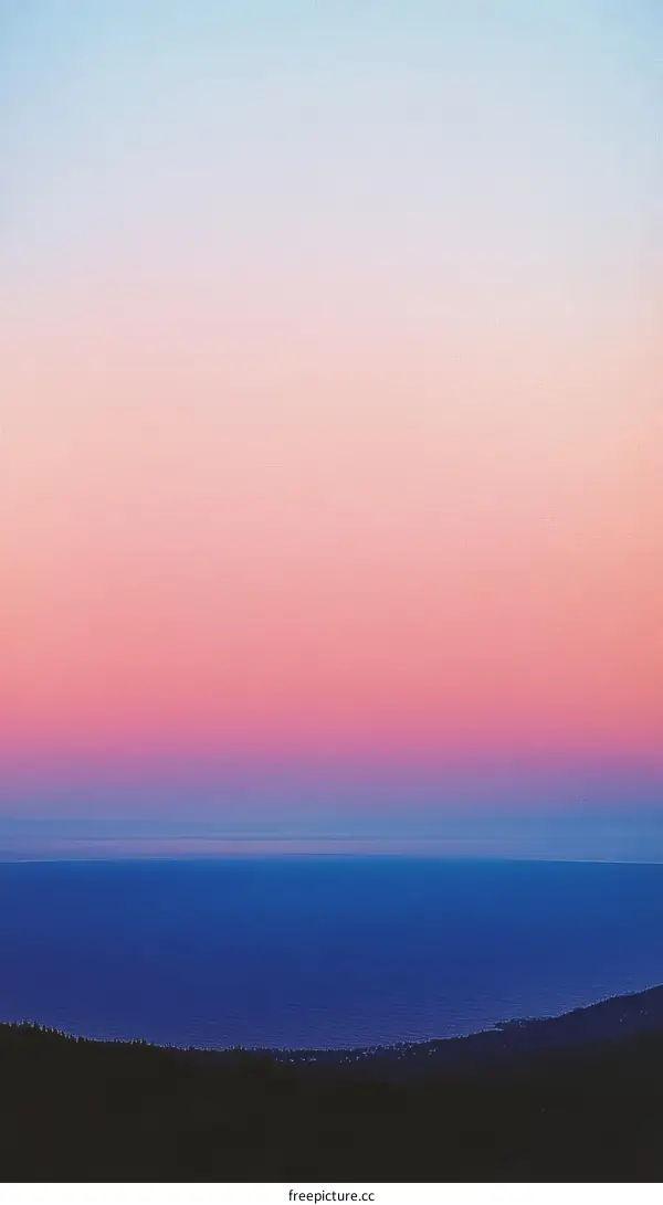 Sunset Colors Over the Ocean Horizon