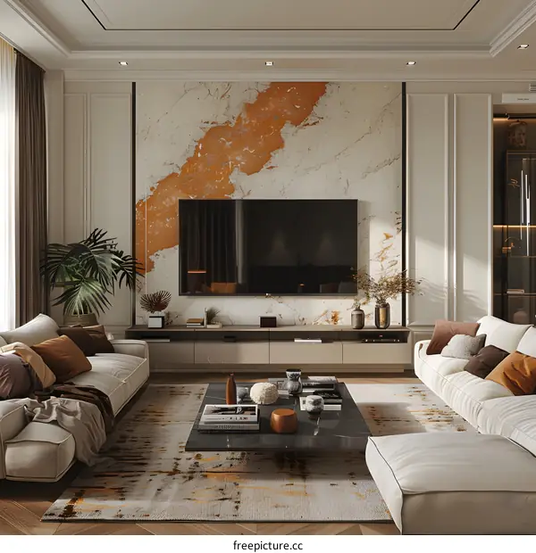 Modern minimalist living room design renderings