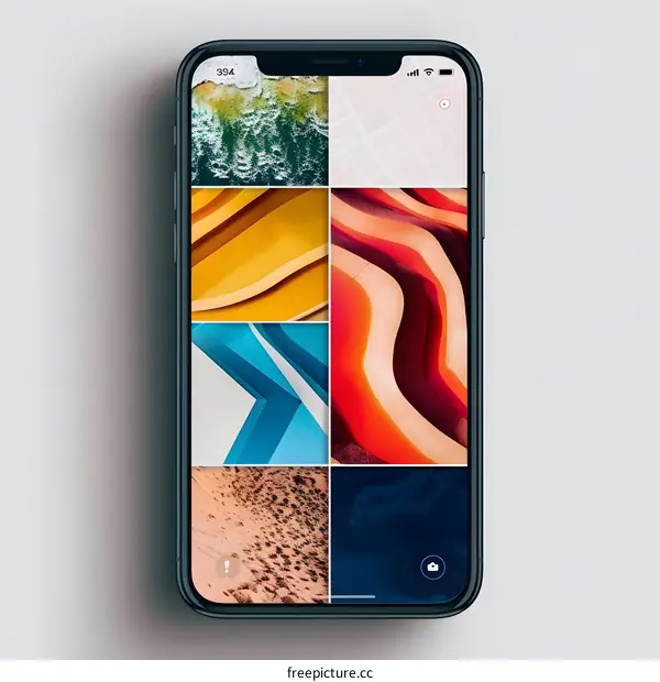 Smartphone Screen With Abstract Images