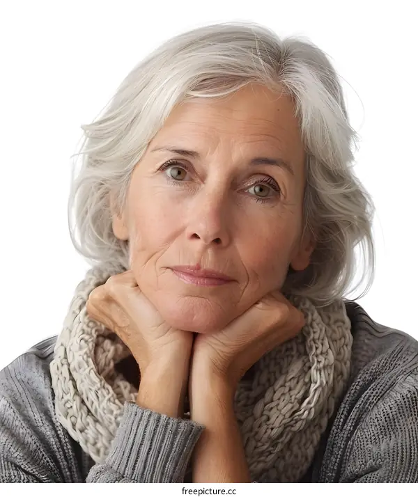 Portrait of a Senior Woman with Gray Hair