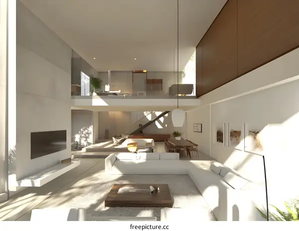 Modern Minimalist Interior Design With Open Floor Plan