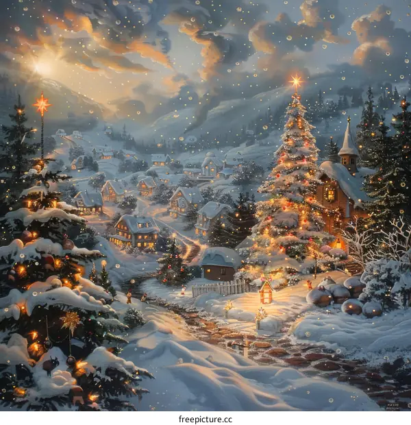 Snowy Christmas Town: A Winter Wonderland