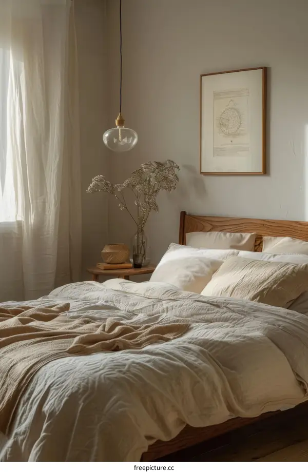 Cozy Bedroom Interior with White Decor and Minimalist Design