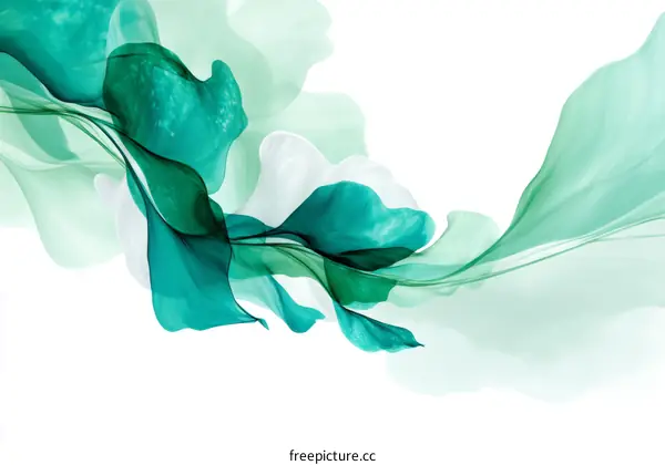 Abstract Flowing Teal and Mint Green Art Design