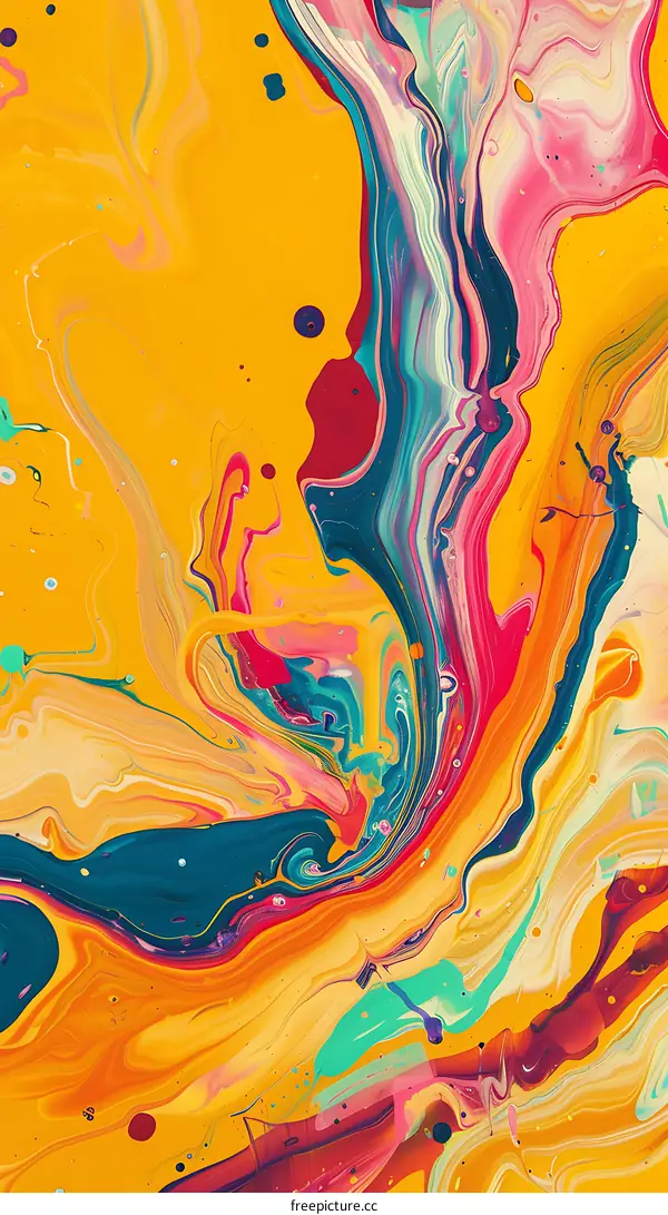 Abstract Swirling Colorful Paint Texture Background
