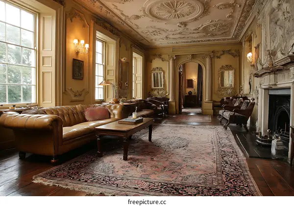 Vintage Interior Design of a Luxurious Living Room