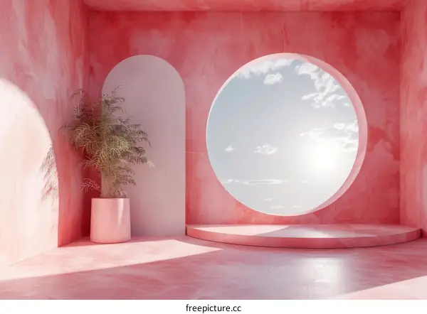 Pink Architectural Interior Design Showcase