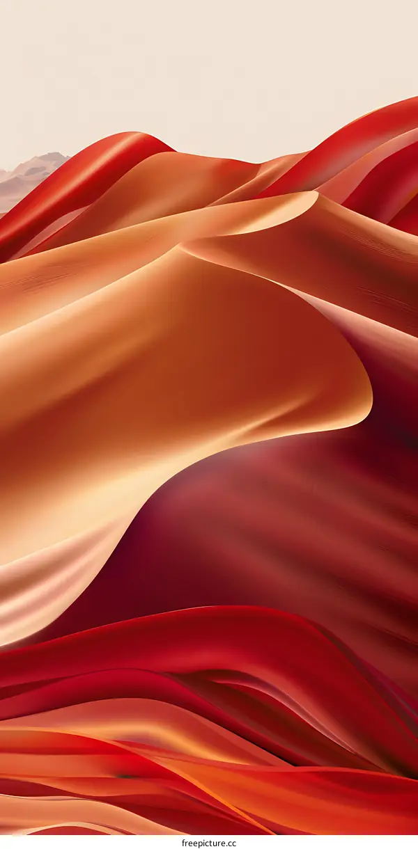 Abstract Red Sand Dunes Landscape Illustration