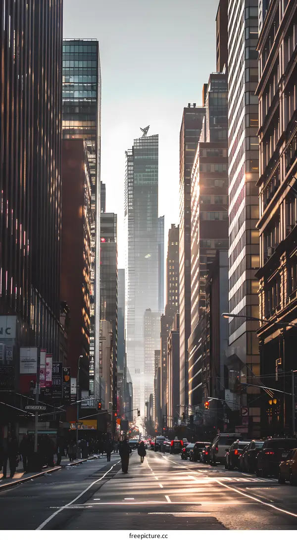 Modern City Street In New York City