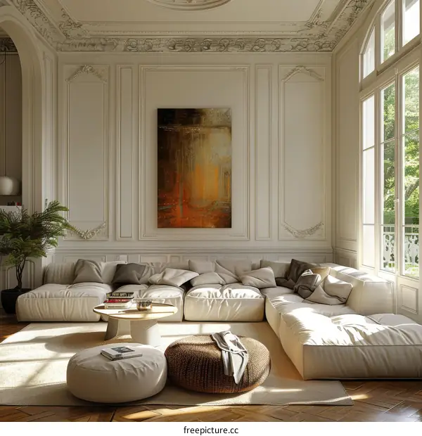 Modern Luxurious European Style Living Room with Premium Furnishings