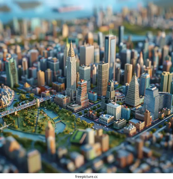 Miniature Cityscape of New York City