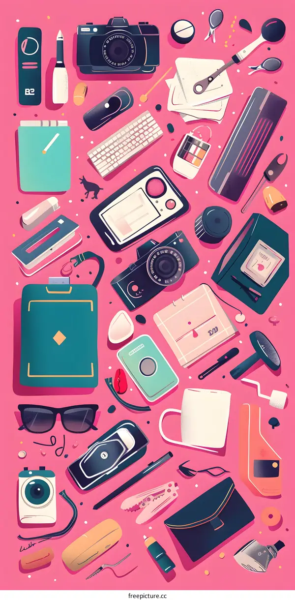 Collection of Everyday Items Illustration