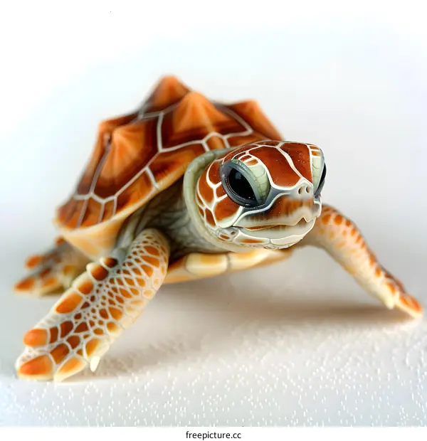 Baby Sea Turtle on White Sand