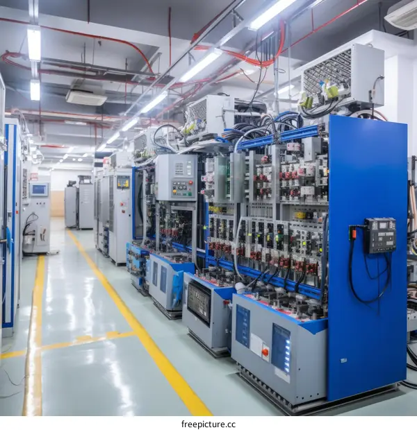 Industrial electrical equipment in a large factory