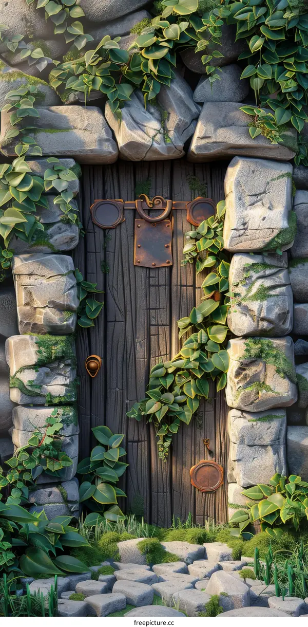 Stone Doorway with Overgrowth
