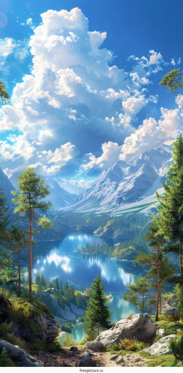 Enchanting Forest and Serene Mountain Lake
