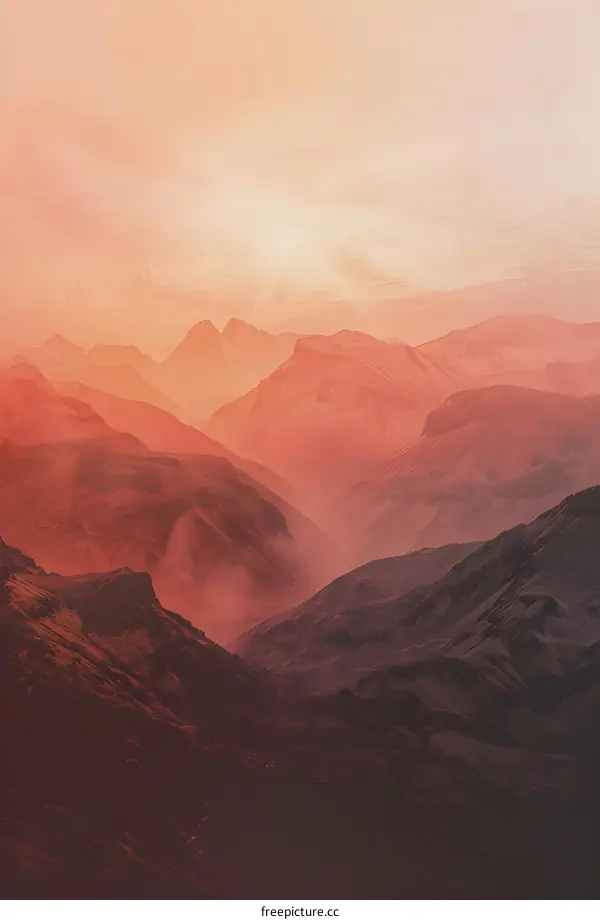 Stunning Sunset Over Mountain Range