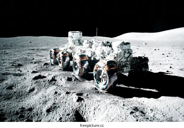 Lunar Rover on the Moon Surface