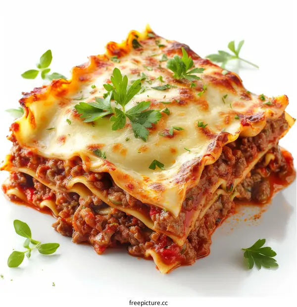 Homemade Lasagna with Ground Beef, Tomato Sauce, and Cheese