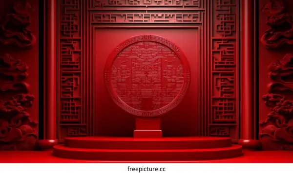 Red Chinese Style Stage Design