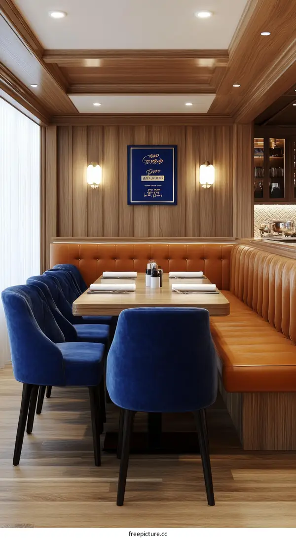 Modern Restaurant Dining Area Illustration