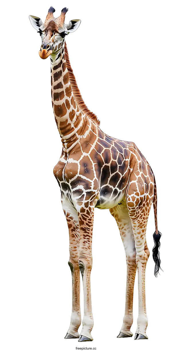 [Transparent Background PNG]Giraffe Standing on White Background