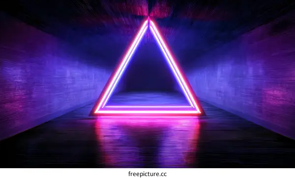 Neon Triangle Abstract Futuristic Scene