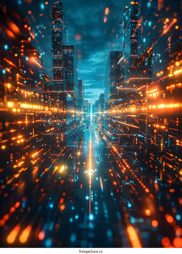 Futuristic Cityscape Lights