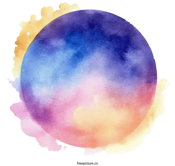 [Transparent Background PNG]Abstract Watercolor Circle Design