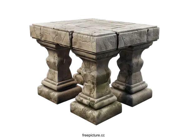 [Transparent Background PNG]Stone table with balusters