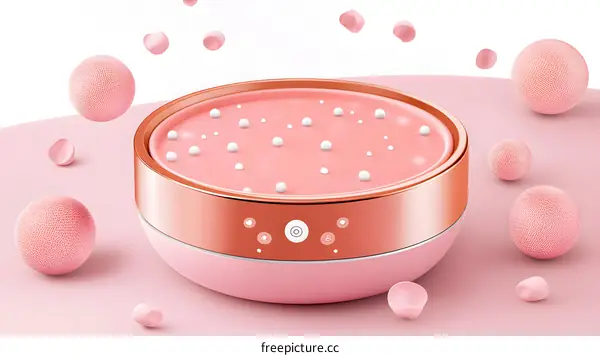 Pink Compact Powder With White Pearls