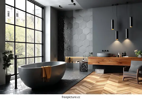 Modern Industrial Style Bathroom Design