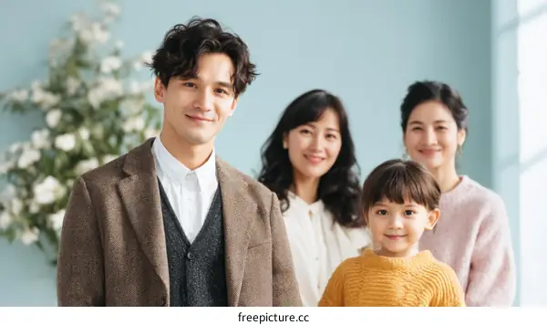 Happy Family Portrait Asian Family