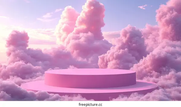 Pink Cloud Product Display Podium