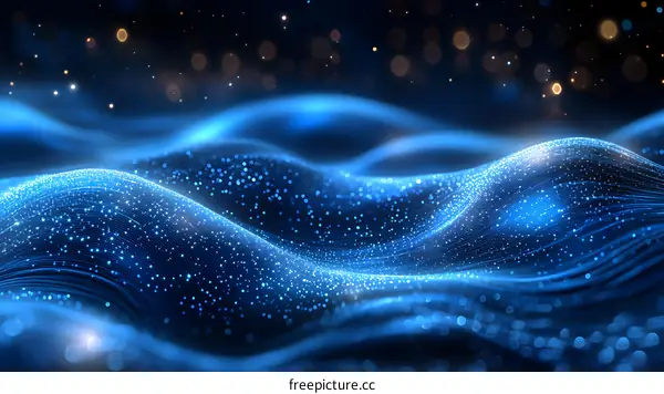 Abstract Blue Digital Wave Background