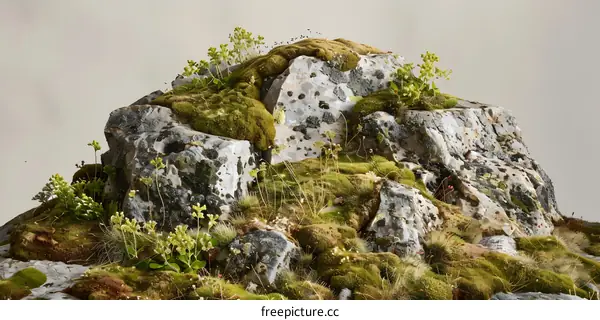 Close Up of Mossy Rocks in the Wild