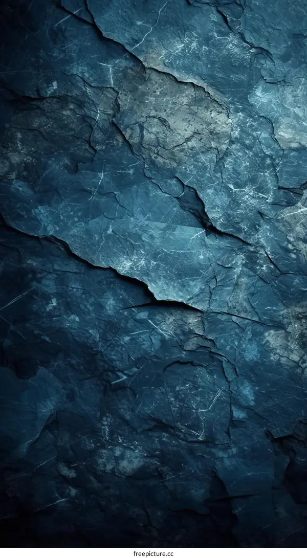 Blue cracked rock texture background