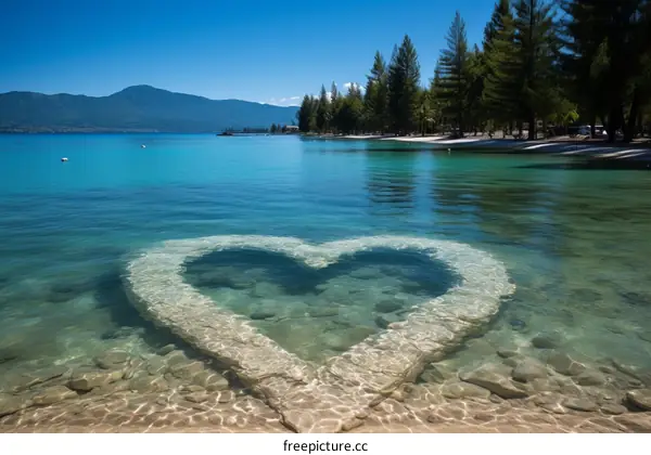 Picturesque Heart-shaped Lake