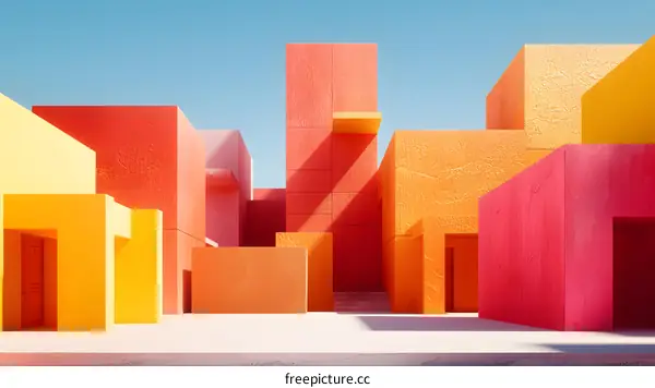Abstract Architecture with Vivid Colors