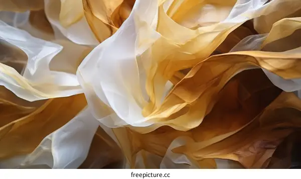 Abstract painting with white and brown colors