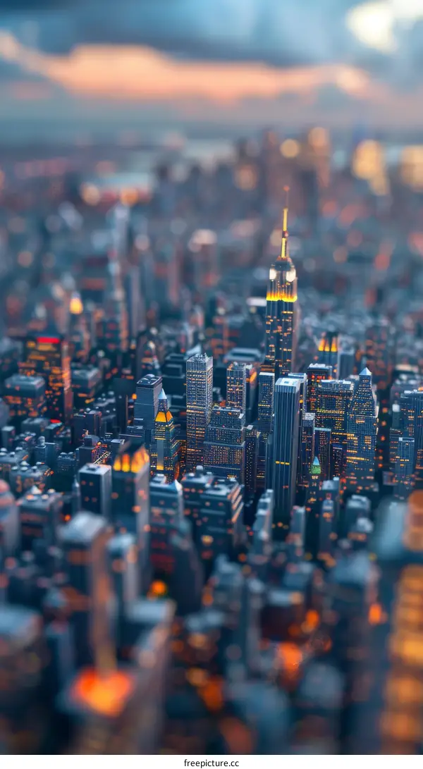 Night City Skyline Artistic Illustration