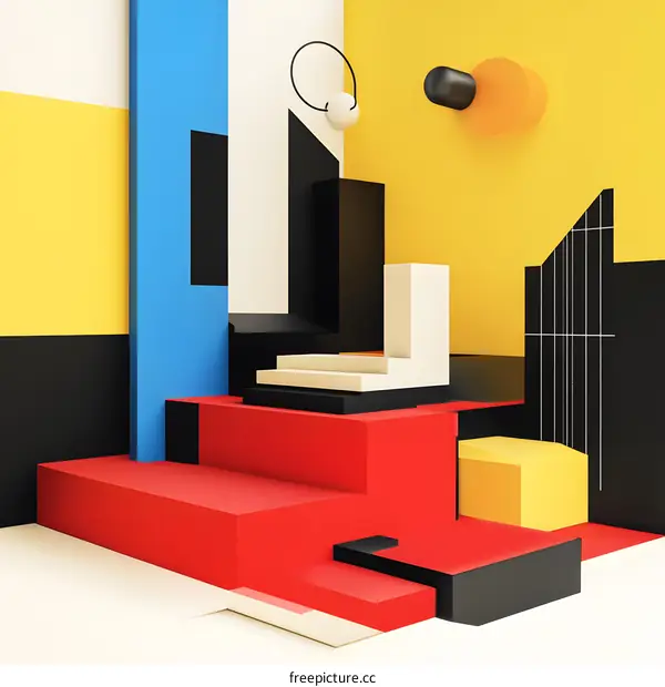 Abstract Geometric Shapes in Modern Art Style