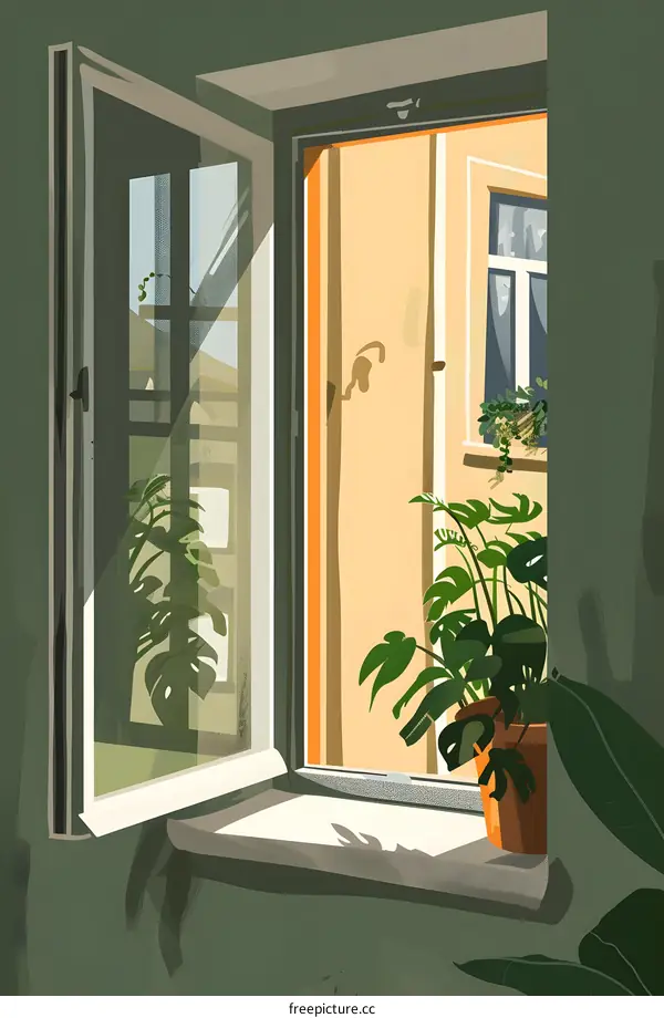 Open Window View of an Apartment Building