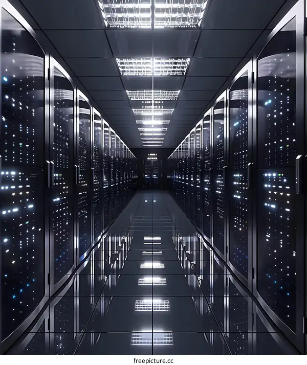 Futuristic technology background of a server room