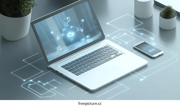 Modern Digital Workplace Technology Illustration